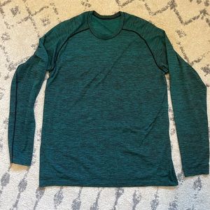 Men’s teal lulu lemon activewear long sleeve LG